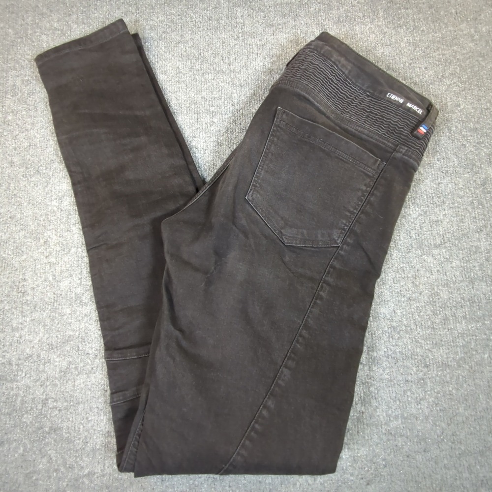 Etienne Marcel Los Angeles Mens Moto Jeans Ribbed Knee Slim Fit Grey 32 #2631